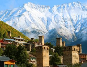 Ushguli towers in Svaneti, Georgia