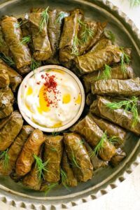 Azerbaijan Dolma with grape leaves - Azerbaijan cuisine