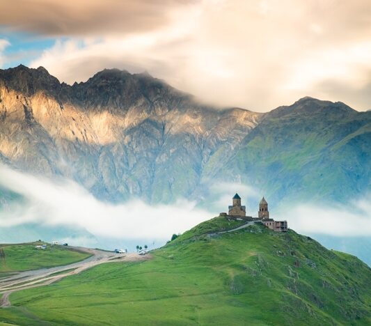 Kazbegi views in Georgia, 15-day Caucasus tour